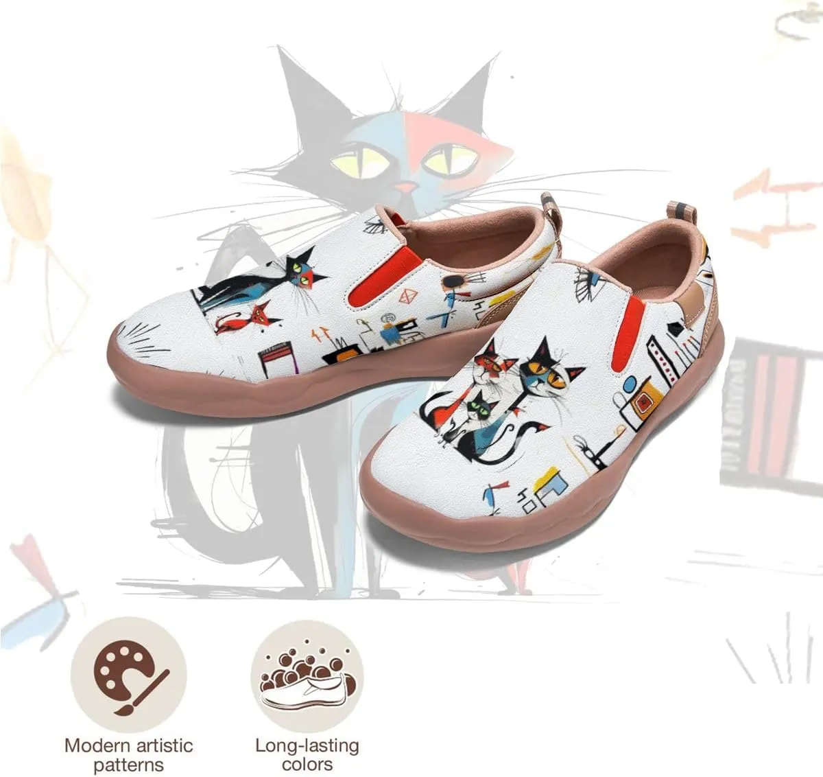 Women's Loafers Shoes Travel Casual Cartoon Animals Art Painted Slip On Lightweight Comfort Ladies Fashion Sneakers