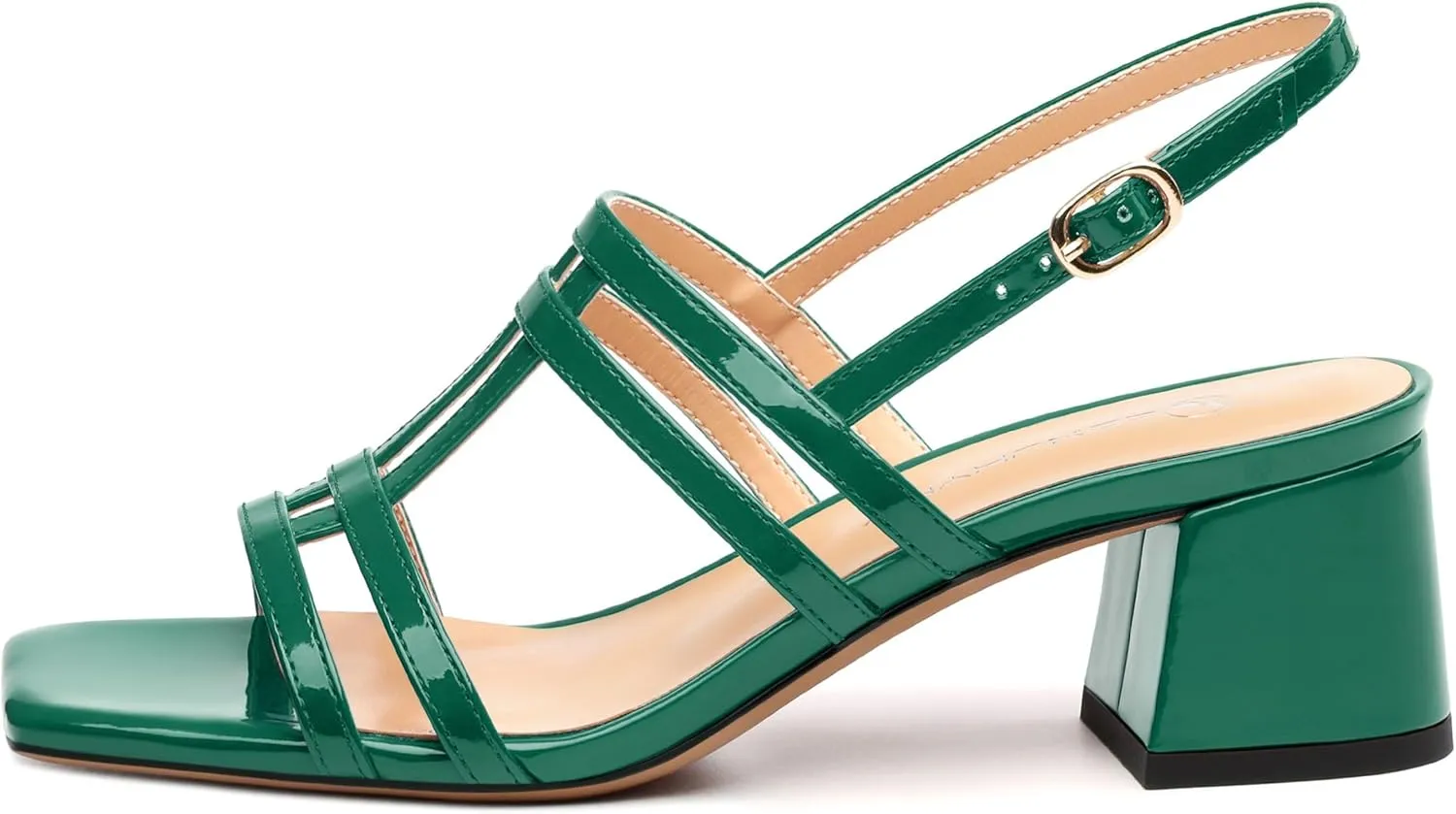 Women's Low Heels Strappy Sandals Square Open Toe Ankle Strap Low HeeL Sandals Comfort Dress Party Wedding Shoes 2"