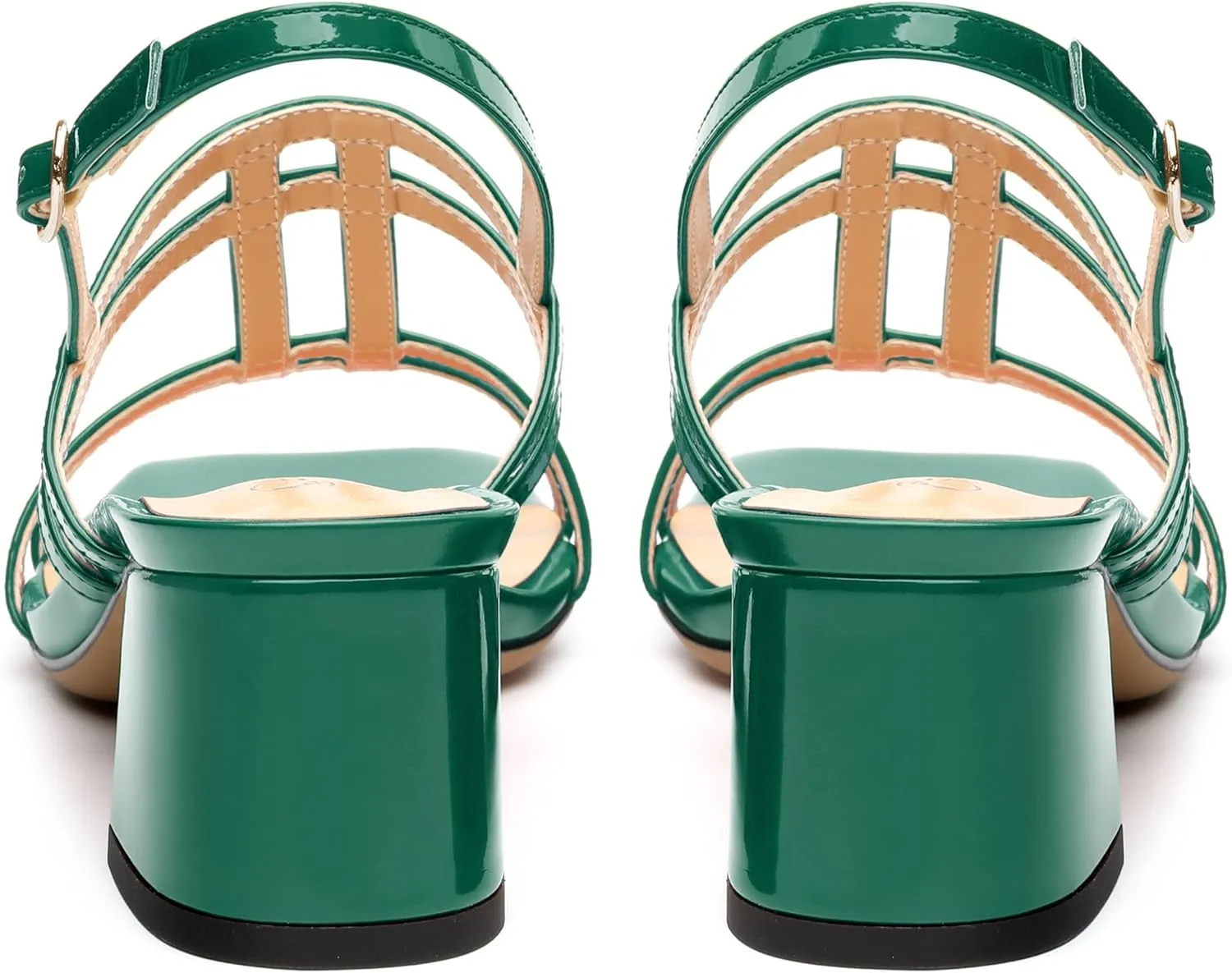 Women's Low Heels Strappy Sandals Square Open Toe Ankle Strap Low HeeL Sandals Comfort Dress Party Wedding Shoes 2"