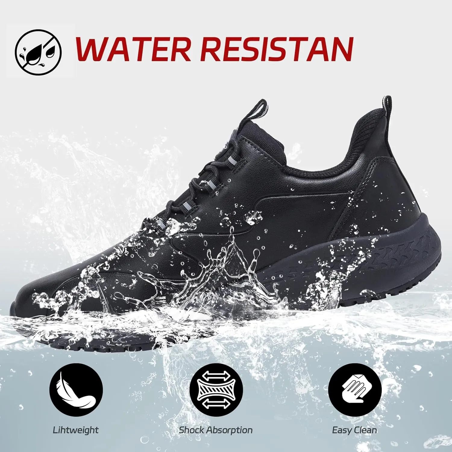 Women's Non Slip Work Shoes Slip Resistant Waterproof Chef Shoe for Women Working in Kitchen Restaurant Food Service Slip-On Design Walking Sneakers Zapatos Trabajo