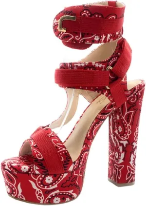 Women's Open Toe Strappy Chunky Platform High Heel Sandals