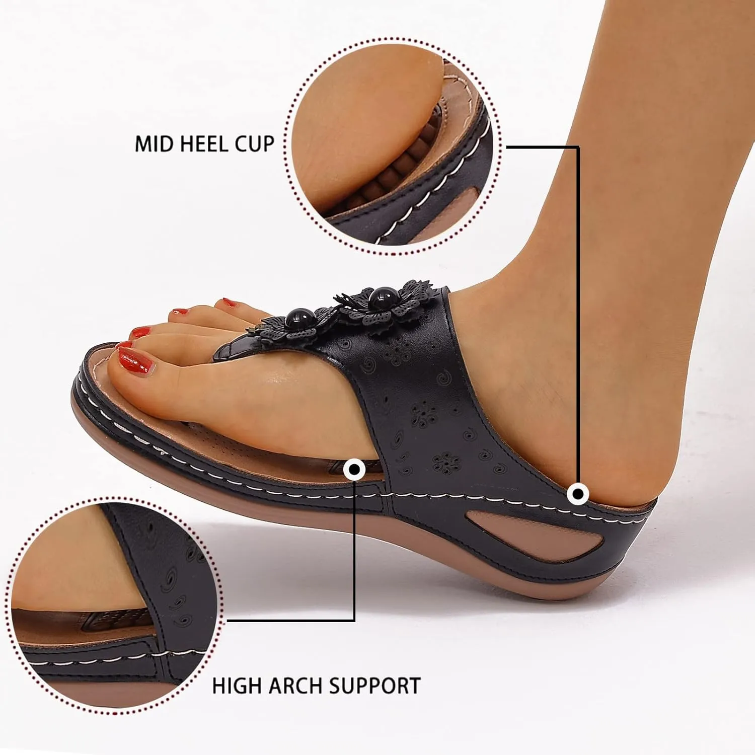 Womens Orthotic Sandals with Arch Support Comfortable Walking Slides for Plantar Fasciitis Relief Summer Beach Outdoor Sport Recovery