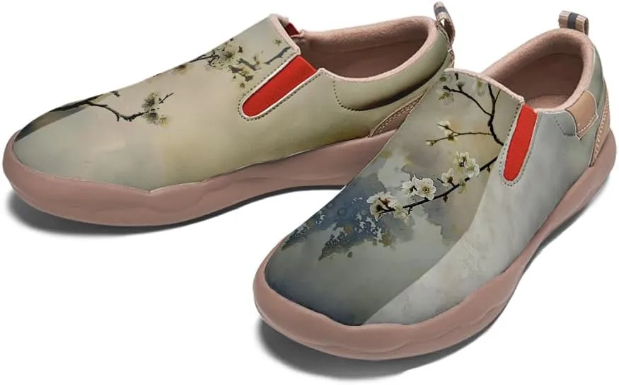 Women's Painted Leather Loafers Casual Shoes Slip On Comfortable Lightweight Art Colorful Travel Sneakers
