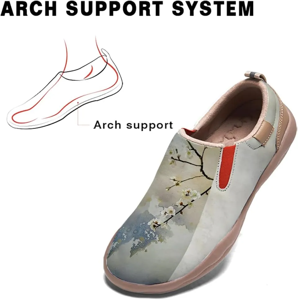 Women's Painted Leather Loafers Casual Shoes Slip On Comfortable Lightweight Art Colorful Travel Sneakers