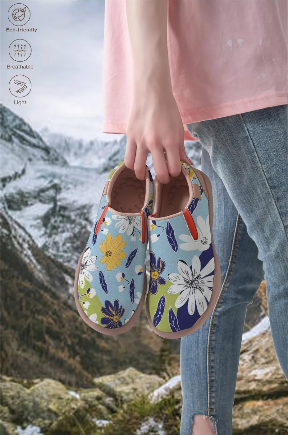 Women's Painted Loafers Slip-On Walking Travel Shoes Ladies Floral Art Sneakers