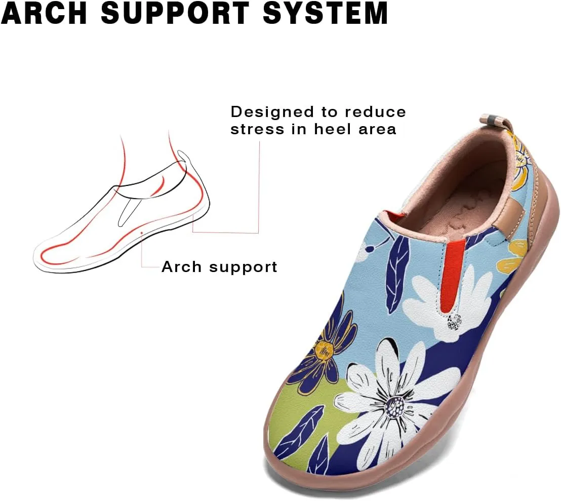 Women's Painted Loafers Slip-On Walking Travel Shoes Ladies Floral Art Sneakers