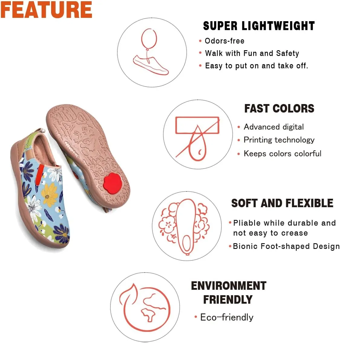 Women's Painted Loafers Slip-On Walking Travel Shoes Ladies Floral Art Sneakers