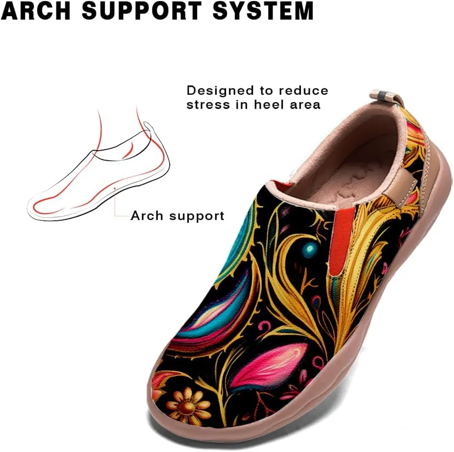 Women's Painted Travel Shoes Casual Slip On Comfortable Walking Loafers