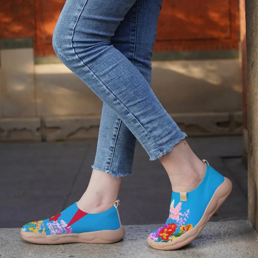 Women's Painting Slip On Travel Shoes Colorful Comfortable Lightweight Loafers Knitted Breathable Casual Walking Footwear