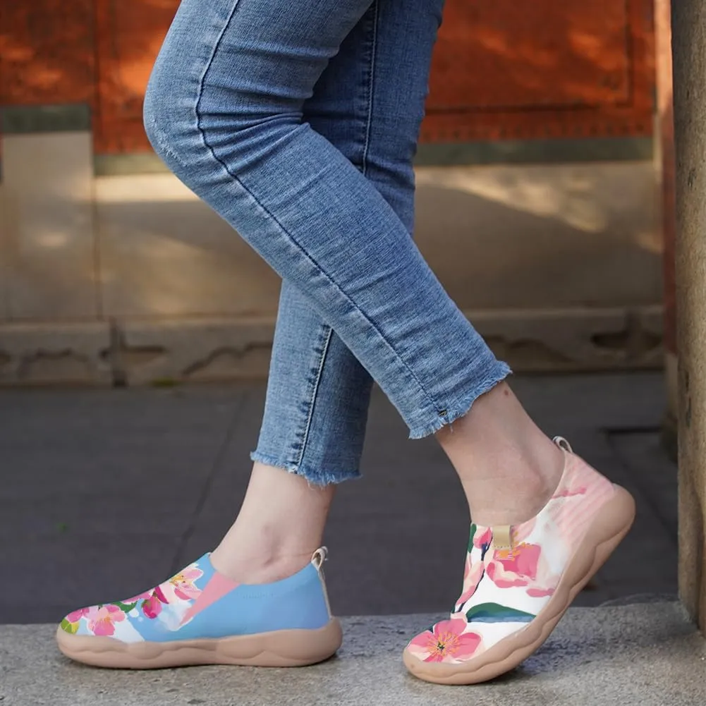 Women's Painting Slip On Travel Shoes Colorful Comfortable Lightweight Loafers Knitted Breathable Casual Walking Footwear