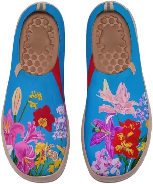 Women's Painting Slip On Travel Shoes Colorful Comfortable Lightweight Loafers Knitted Breathable Casual Walking Footwear