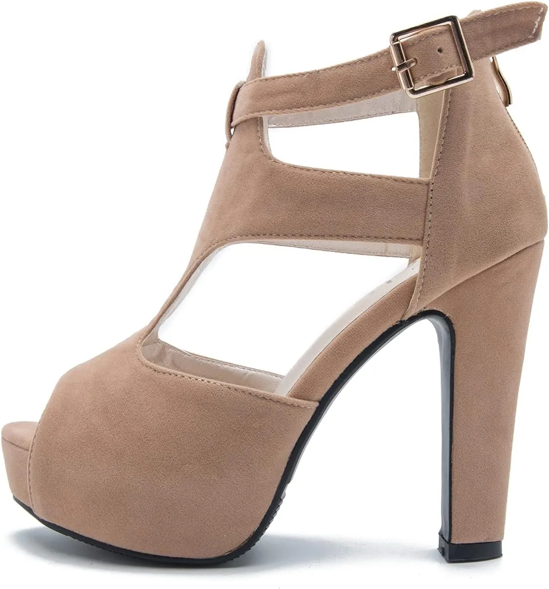 Women's Platform Chunky Block High Heel Peep-Toe Dress Sandals