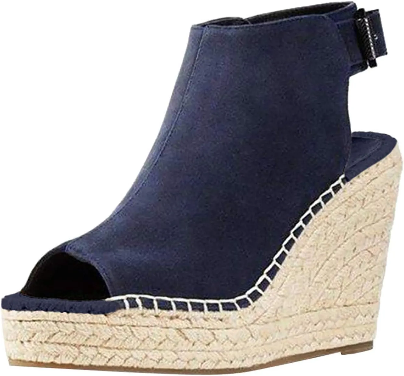Women's Platform Espadrilles Wedge Sandals Open Toe Buckle Ankle Strap Espadrilles Comfortable Dressy Summer Shoes