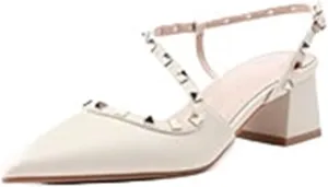 Women's Pointed Closed Toe Chunky Heels Sandals Strappy Block Heeled Sandals Wedding Party Work Pumps Shoes