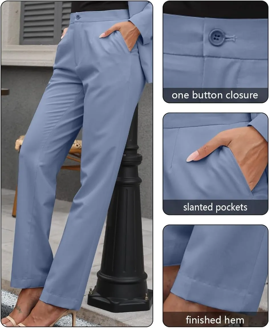 Women's Professional Suit 2 Piece Slim Fit Outfit Business Office Work Tuxedo Blazer Pants Suits