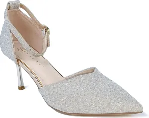 Women's Pumps Shoes Pointed Toe Kitten Low Heels Stiletto Ankle Strap Closed Toe Wedding Party Dress Sandals