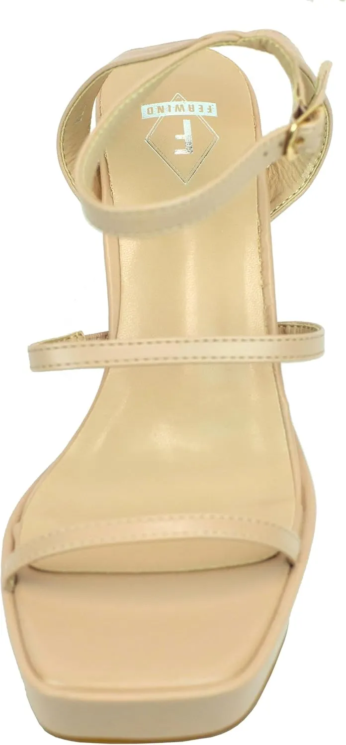 Women's Sandals Chunky High Heels Platform Buckle Straps Adult