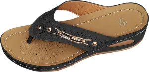 Womens Slides Sandals with Plantar Fasciitis Arch Support Fashion Comfort Adjustable Flat Sandals