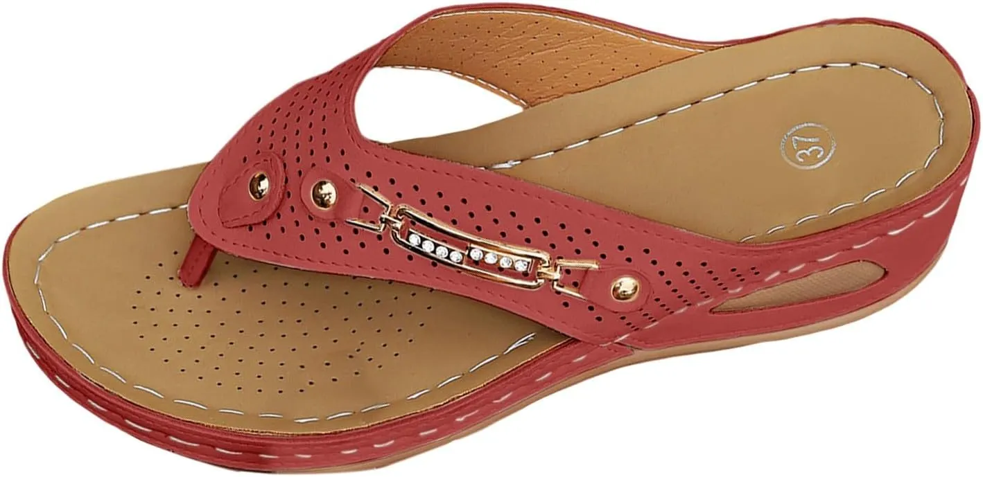 Womens Slides Sandals with Plantar Fasciitis Arch Support Fashion Comfort Adjustable Flat Sandals