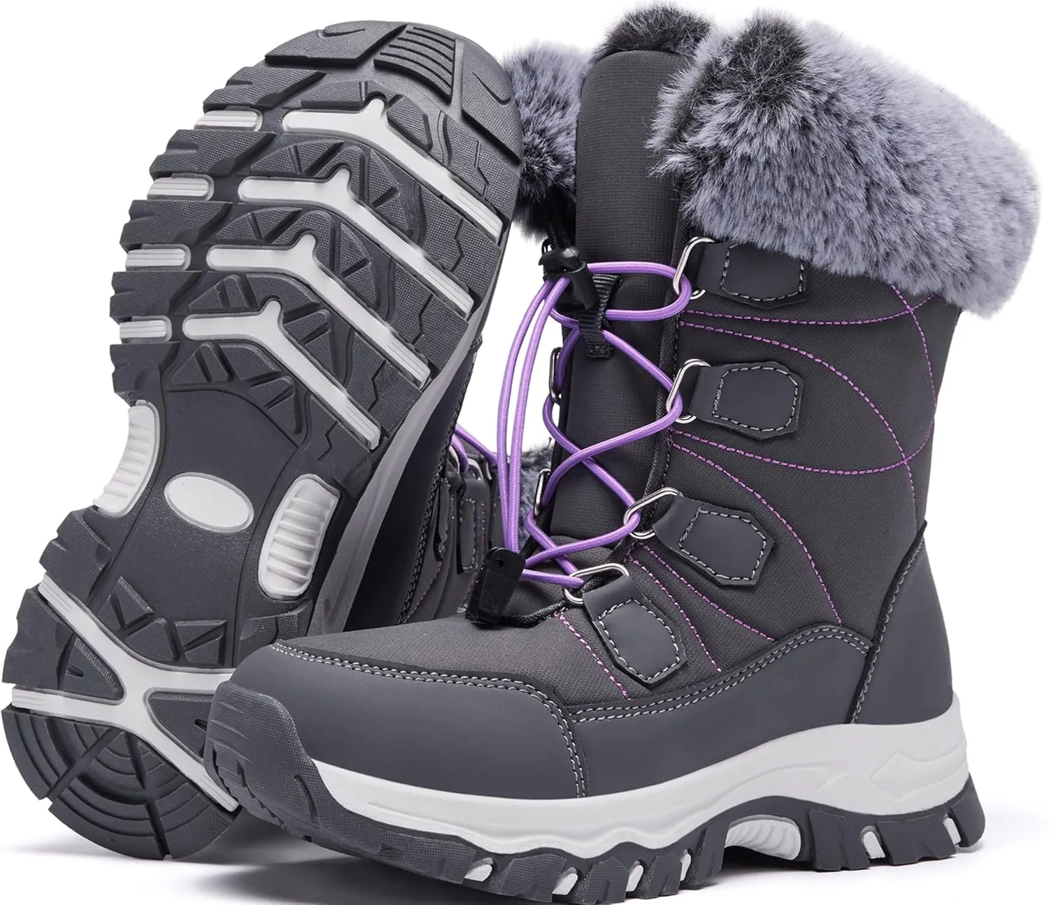 Women's Snow Boots Winter Warm Fur Lined Water-Resistant Outdoor Anti-Slip Boot