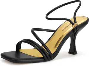 Women's Strappy Kitten Heels Square Open Toe Sandals Party Wedding Ankle Strap Shoes
