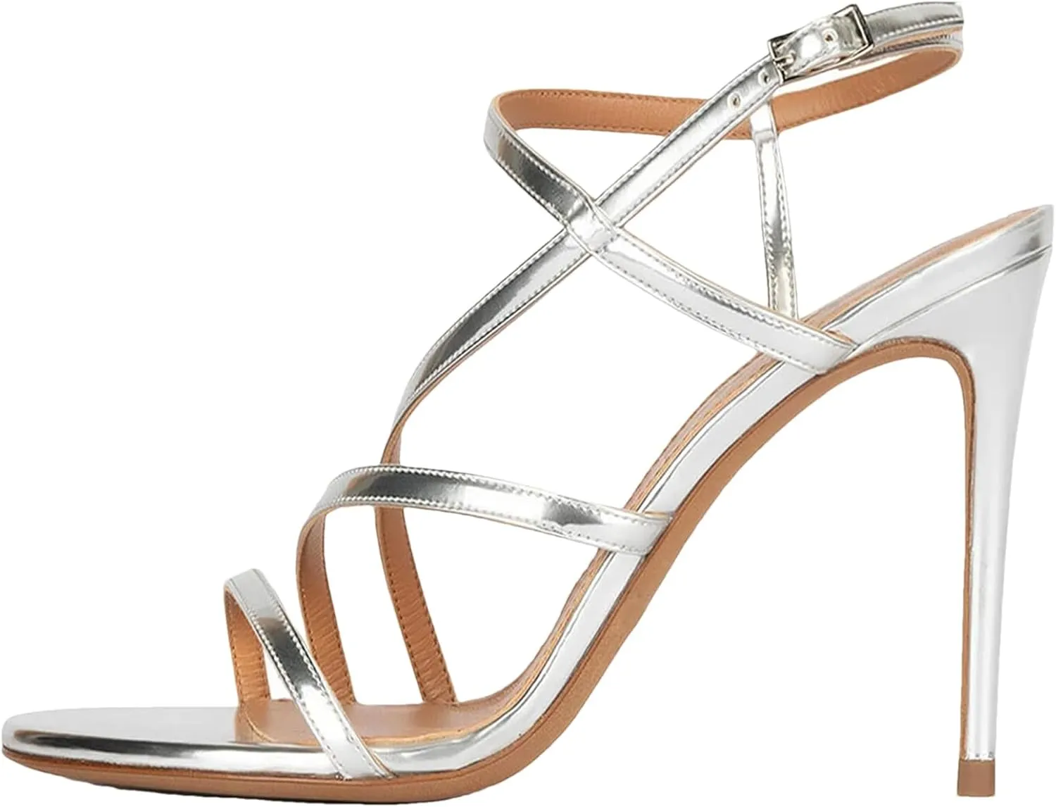 Women's Strappy Peep Toe Sandals, Spring-Summer Wedding Stilettos