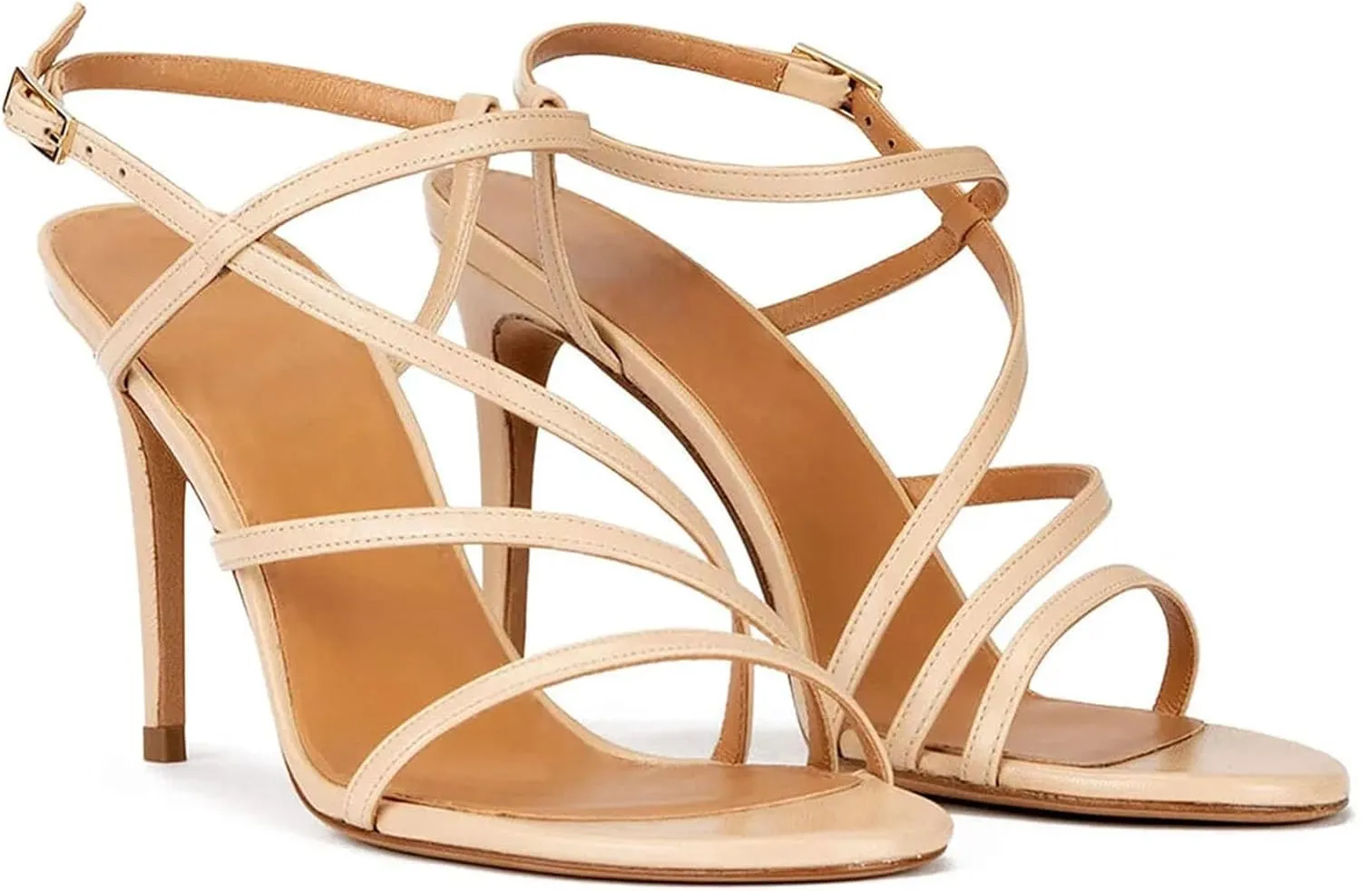 Women's Strappy Peep Toe Sandals, Spring-Summer Wedding Stilettos