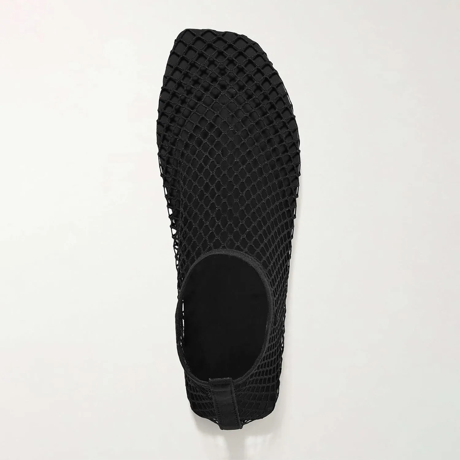 Women's Stretch Mesh Ballet Flats, Clear Fishnet Square Toe Ankle Sandals, Comfy Supportive Casual Office Ballerina Breathable Flat Shoes