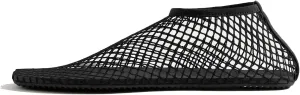 Women's Stretch Mesh Ballet Flats, Clear Fishnet Square Toe Ankle Sandals, Comfy Supportive Casual Office Ballerina Breathable Flat Shoes