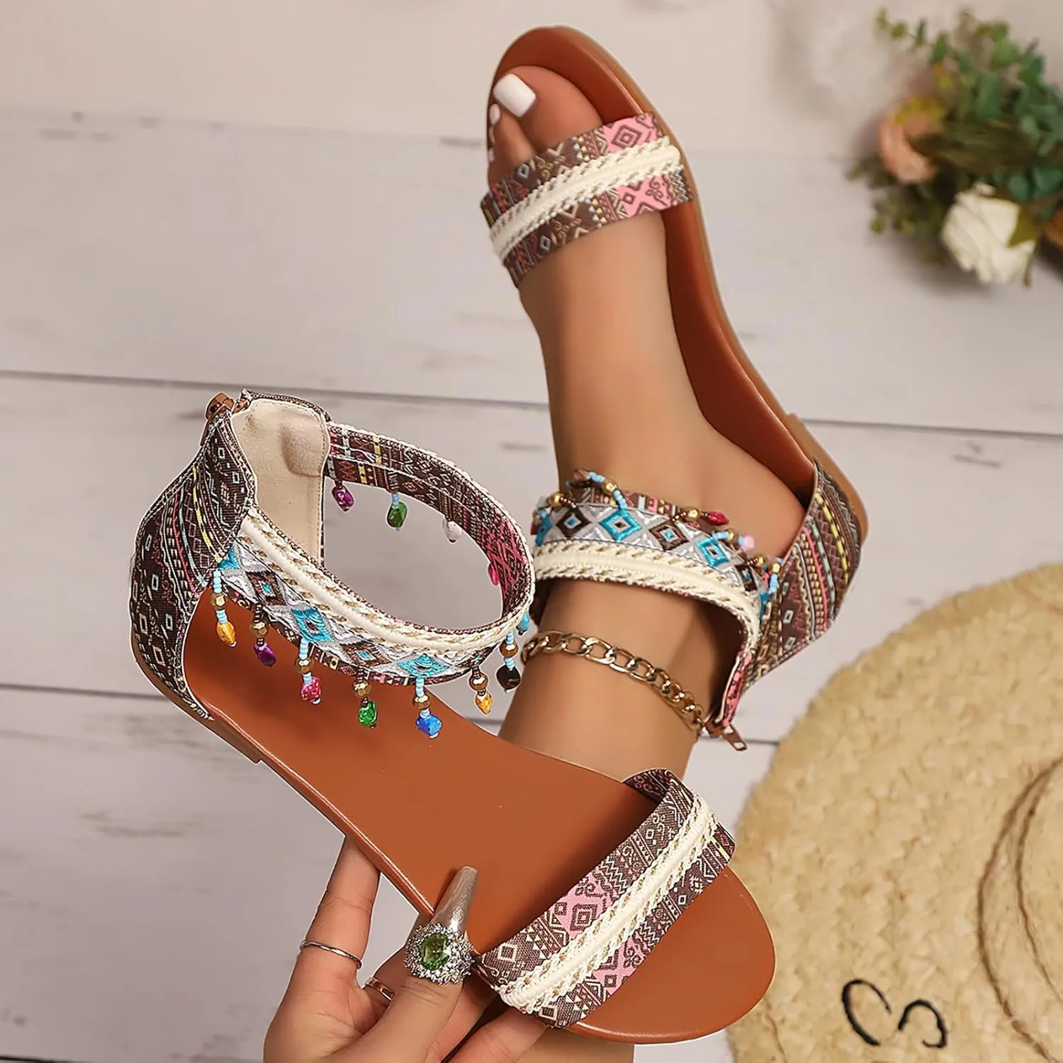 Womens Wide Sandals Cute Beach Wedding Shoes With Arch Support Lightweight Leather Slide On Shoes Women Platform Slides