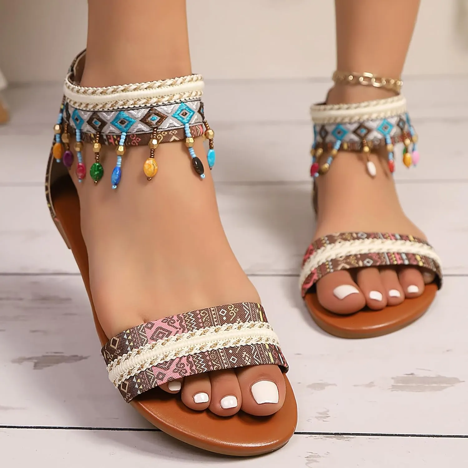 Womens Wide Sandals Cute Beach Wedding Shoes With Arch Support Lightweight Leather Slide On Shoes Women Platform Slides
