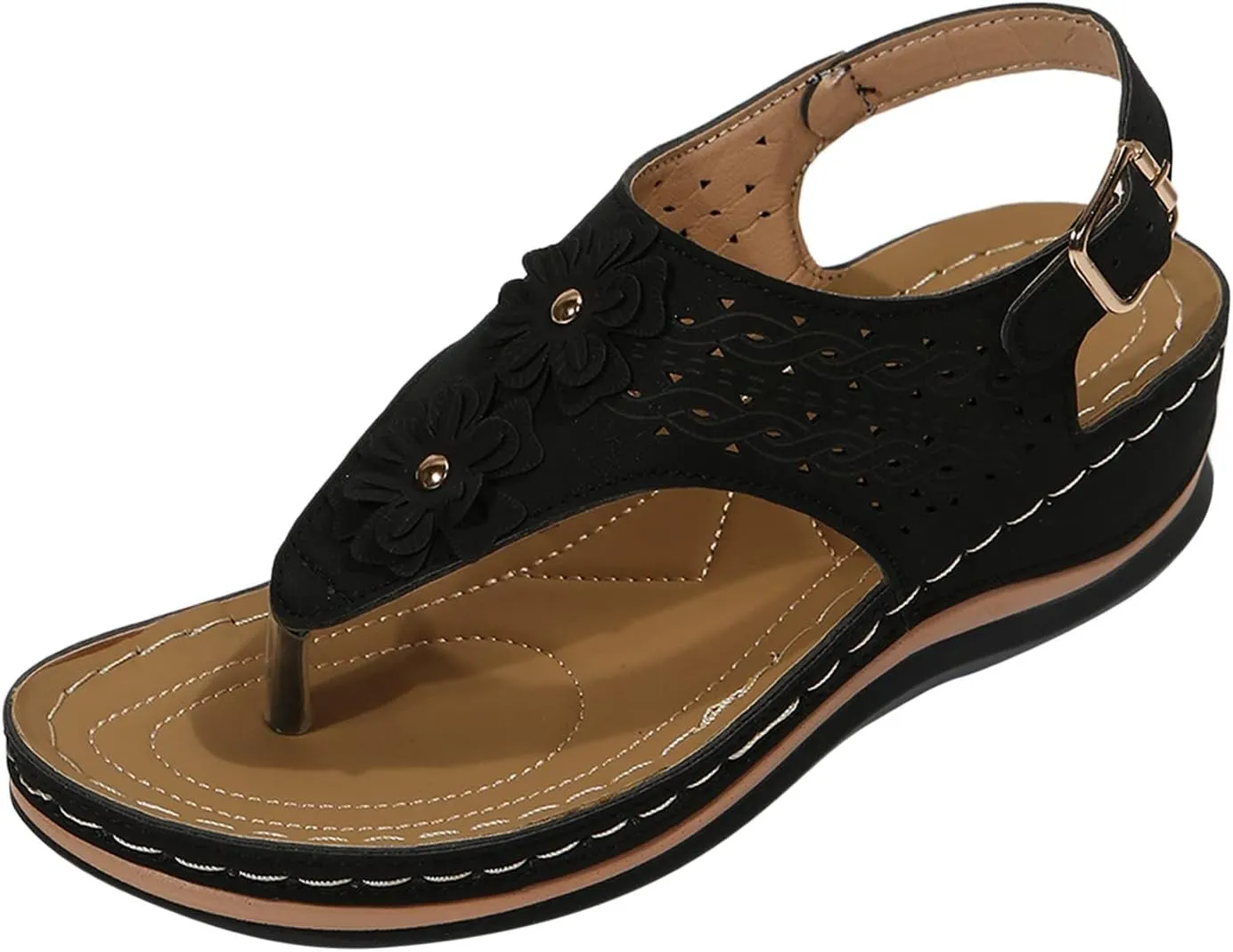 Womens with Arch Support Walking Sandals Orthopedic Recovery Slides Comfortable Adjustable Straps Thick Cushion Summer Beach Casual Outdoor Footwear