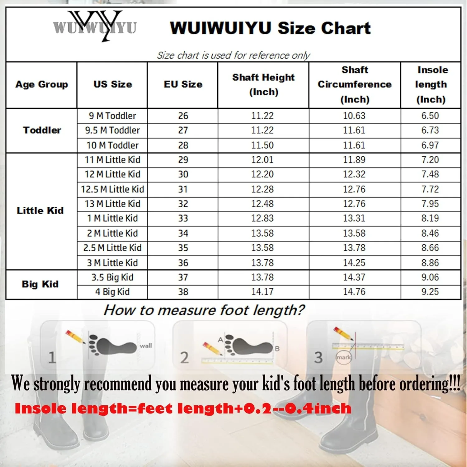 WUIWUIYU Girls Cute Leather Zip-Up Knee High Boots Warm Fur-Lined Snow Boots Costume Ridding Boot