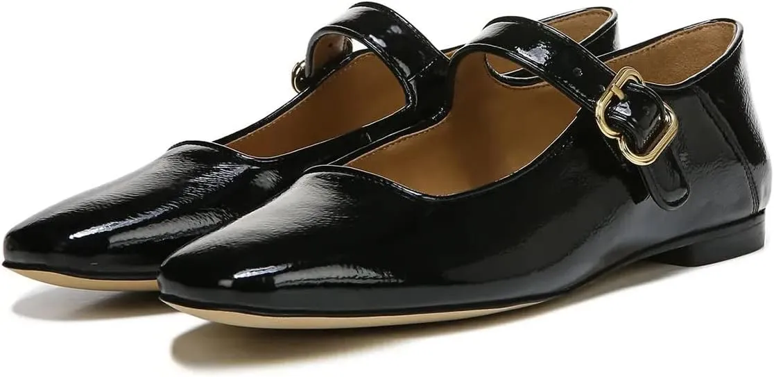 XYD Women Comfy Closed Square Toe Mary Jane Flats Low Heel Single Strap Buckled Outdoor Casual Dress Shoes