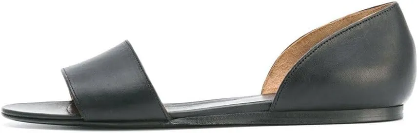 YDN Western Open Toe D'Orsay Casual Flats Sandals Slip on Comfy Walking Shoes Size 4-16 US
