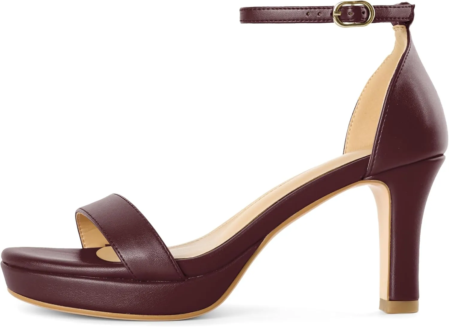 YODEKS Women's Heeled Sandals Platform Sandals Chunky Heels Open Toe Strappy Block Heel with Adjustable Ankle Strap