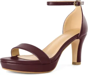 YODEKS Women's Heeled Sandals Platform Sandals Chunky Heels Open Toe Strappy Block Heel with Adjustable Ankle Strap
