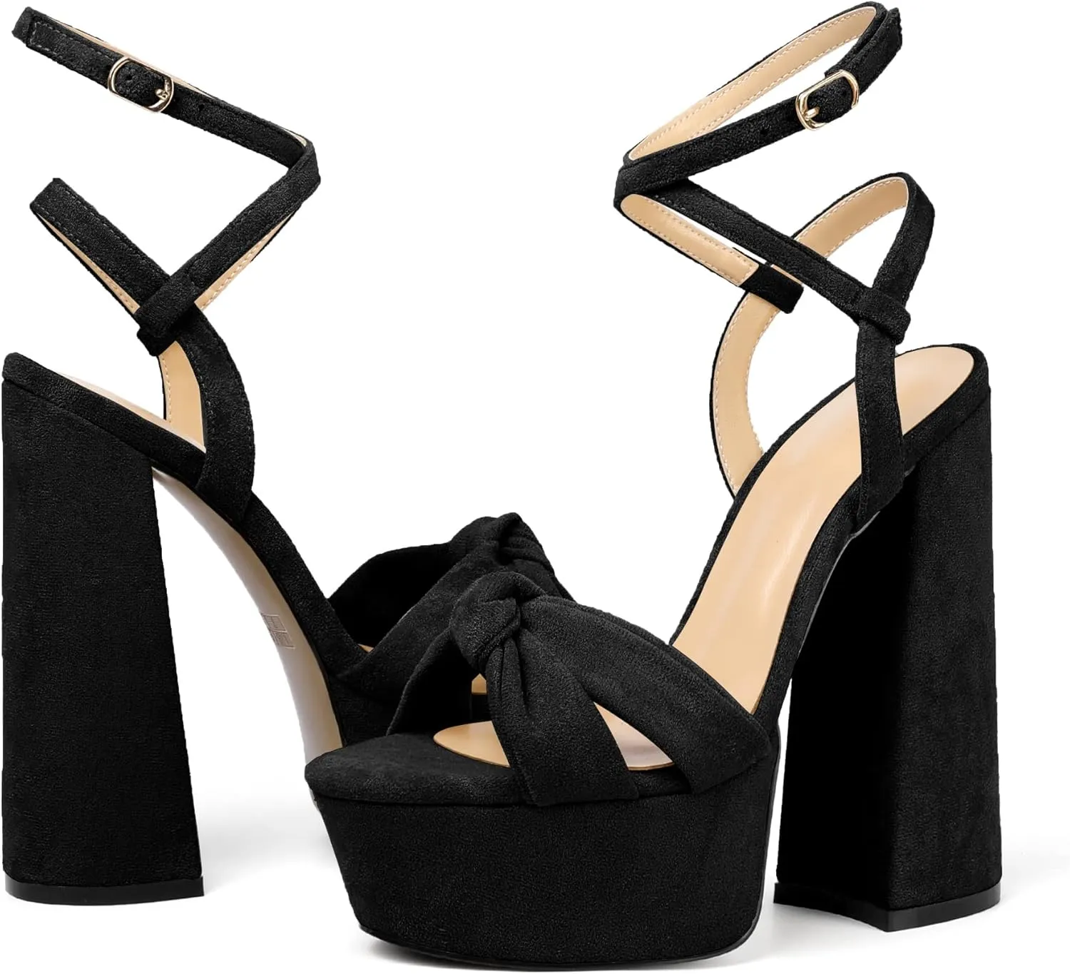YODEKS Women's High Heels Sandals| Chunky Heel Platform Pumps| Peep Toe Ankle Strap Fashion Animal Print Summer Dress Shoes