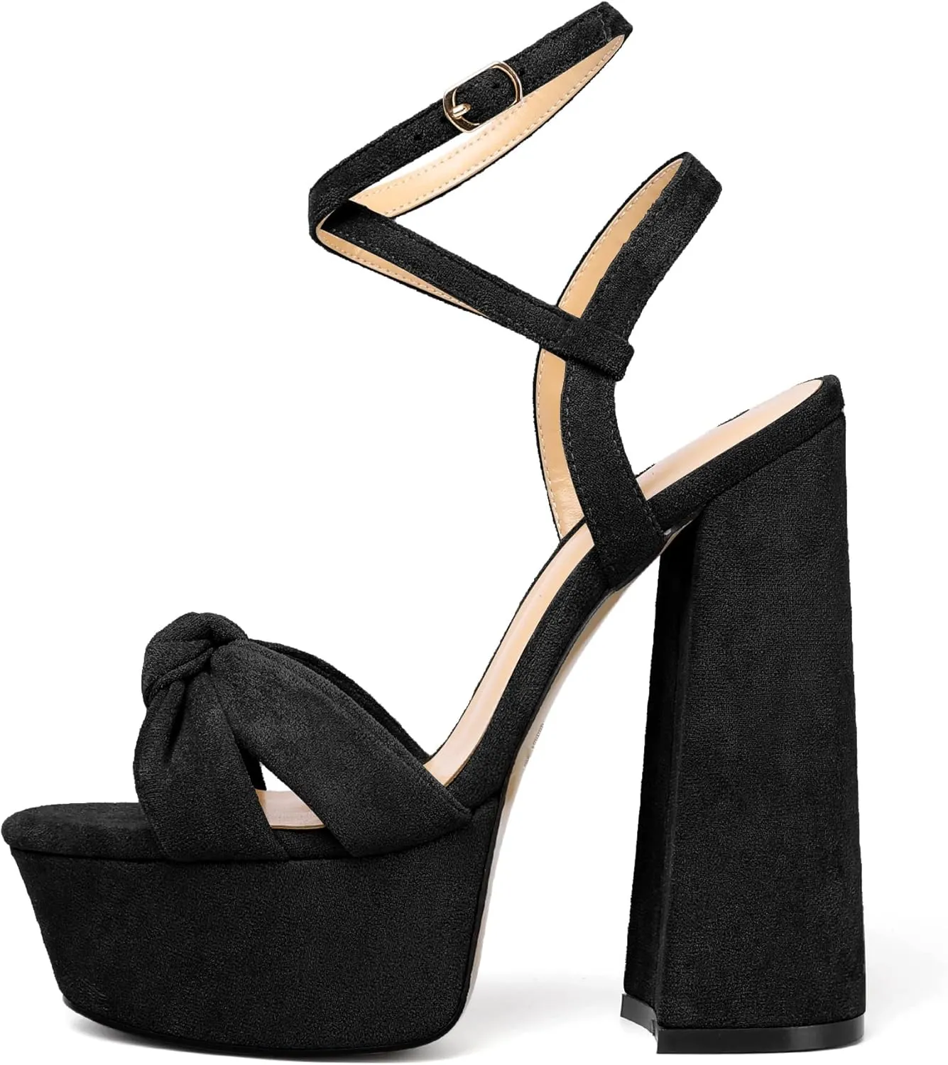YODEKS Women's High Heels Sandals| Chunky Heel Platform Pumps| Peep Toe Ankle Strap Fashion Animal Print Summer Dress Shoes