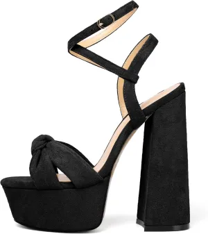 YODEKS Women's High Heels Sandals| Chunky Heel Platform Pumps| Peep Toe Ankle Strap Fashion Animal Print Summer Dress Shoes