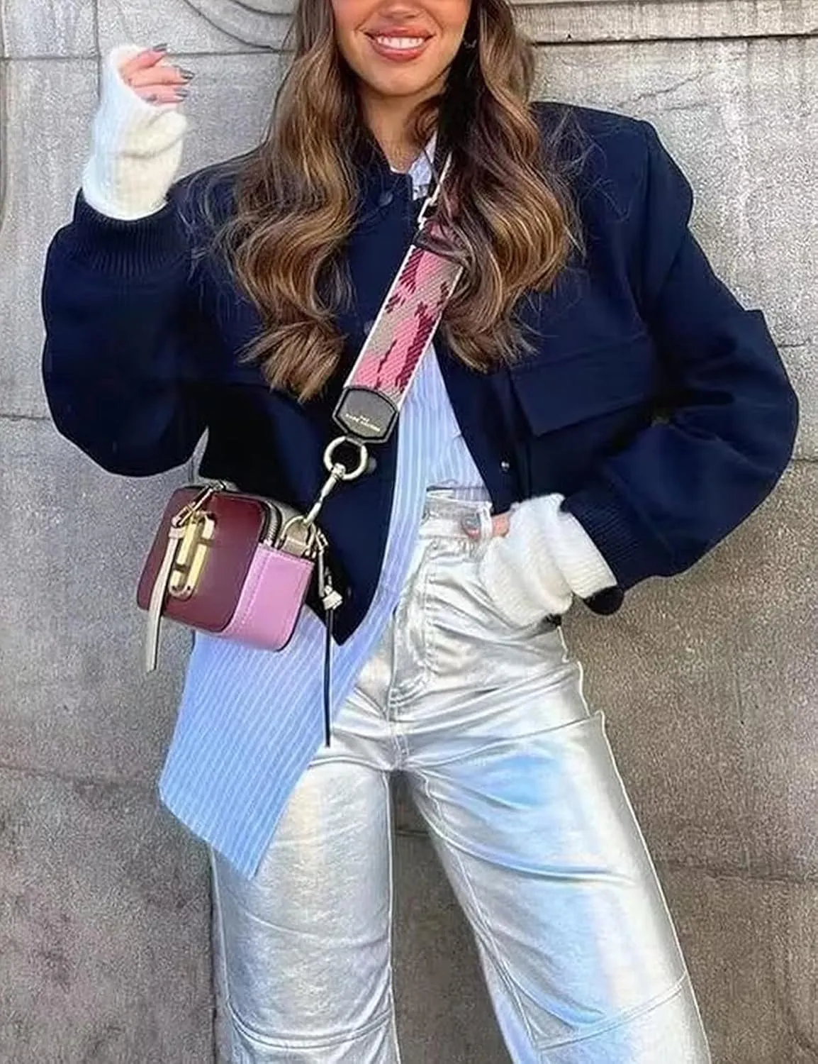 Zeagoo Women Bomber Jacket Casual Button Down Varsity Jackets Shackets With Pockets Outwear